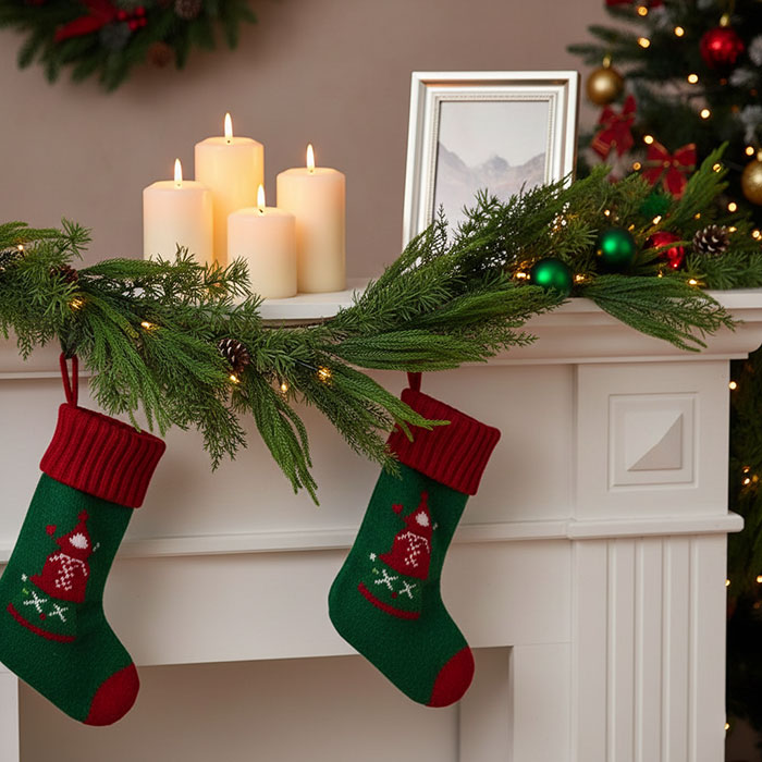 Ghirlanda decorativa, GLOBAL CHRISTMAS, 180cm, Verde, PE, Conuri