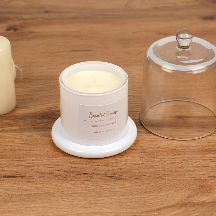 Scented candle, GS, 8.5x11 cm, Cream, With lid