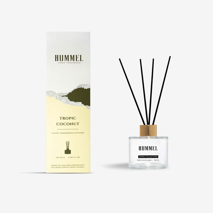 Odorizant camera, HUMMEL, 120ml, Tropic Coconut, cu betisoare