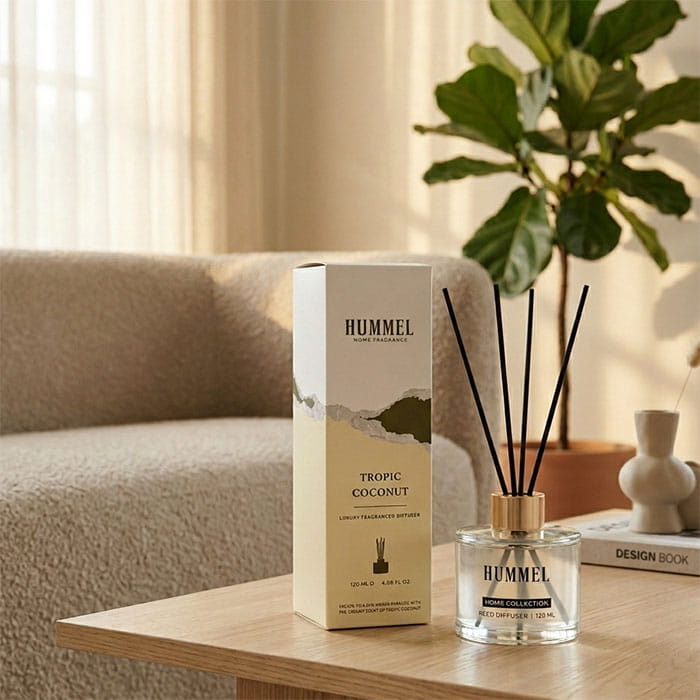 Odorizant camera, HUMMEL, 120ml, Tropic Coconut, cu betisoare
