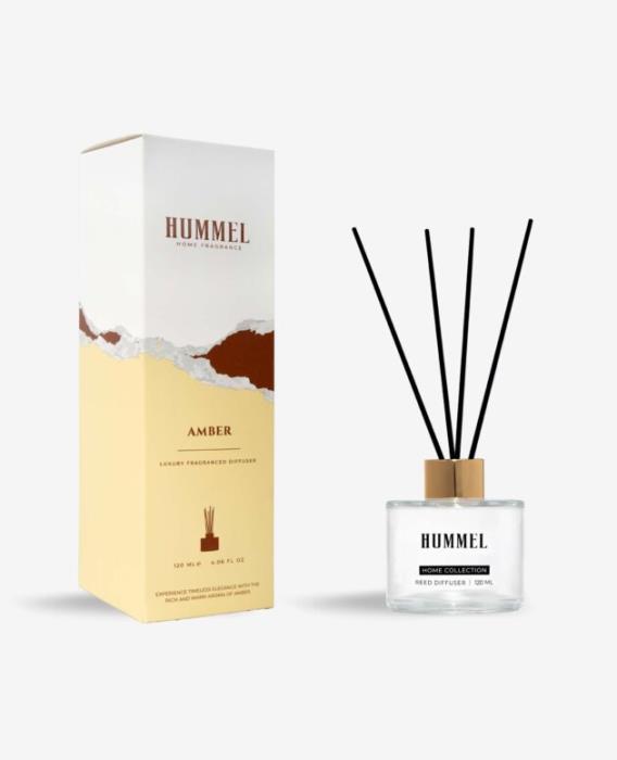 Odorizant camera, HUMMEL, 120ml, Amber Home, cu betisoare