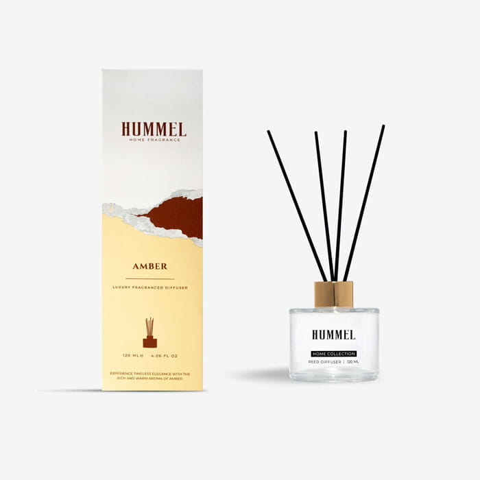 Odorizant camera, HUMMEL, 120ml, Amber Home, cu betisoare