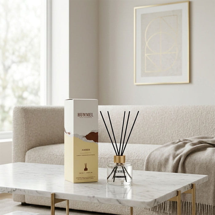 Odorizant camera, HUMMEL, 120ml, Amber Home, cu betisoare
