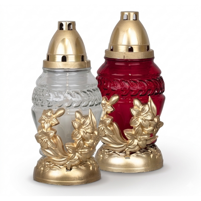 Лампада, ZNICZPLAST, 80 г, 28 часов, Красный/Белый, Стекло