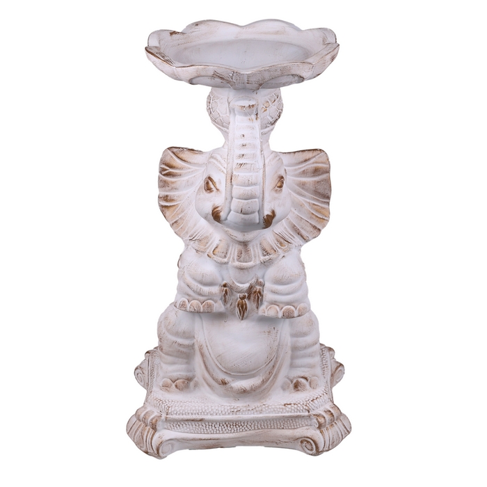 Статуэтка-подставка слон большой, ORIENS, Гипс, Золотистый