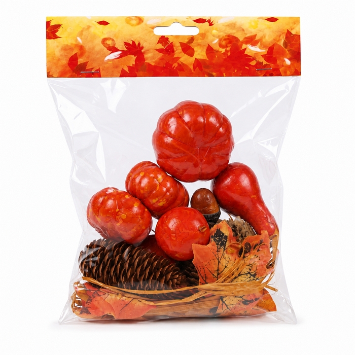 Set accesorii decorative, GLOBAL AUTUMN, 14 piese, Oranj
