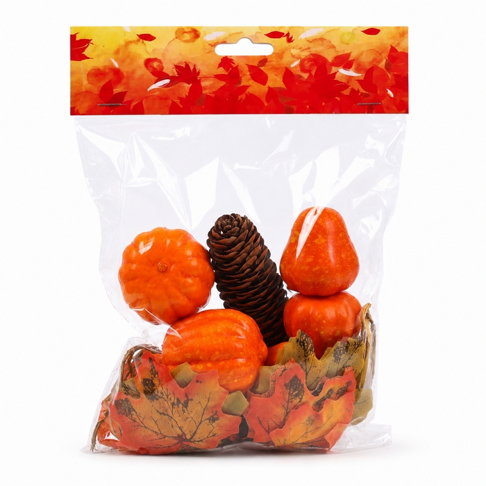 Set accesorii decorative, GLOBAL AUTUMN, 12 piese, Oranj