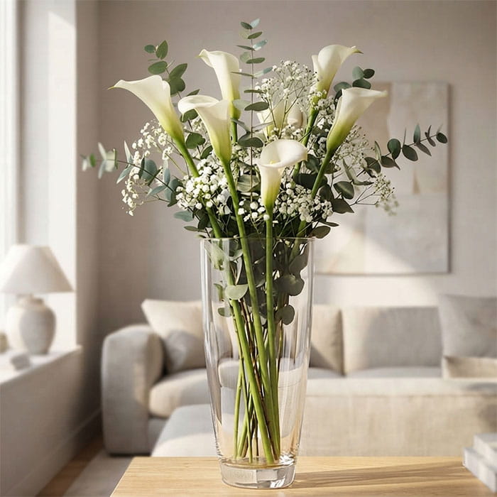 Vase, BOHEMIA, Glass, 25 cm, Transparent