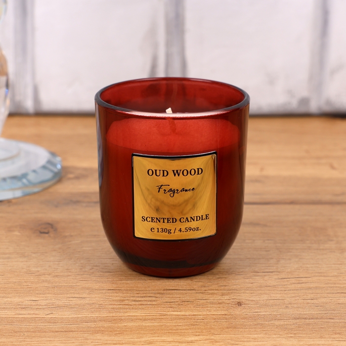 Scented candle, GS, Paraffin, Oud Wood, 130 g