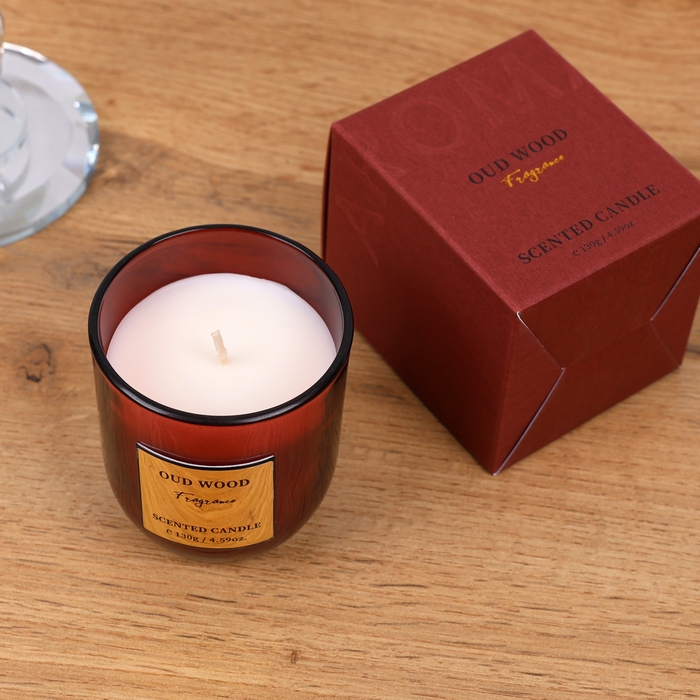 Scented candle, GS, Paraffin, Oud Wood, 130 g