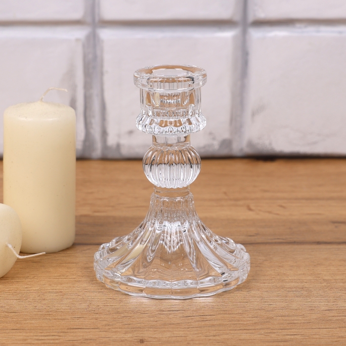 Candlestick, GS, Glass, Transparent, S
