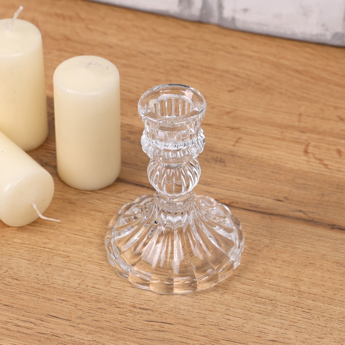 Candlestick, GS, Glass, Transparent, S