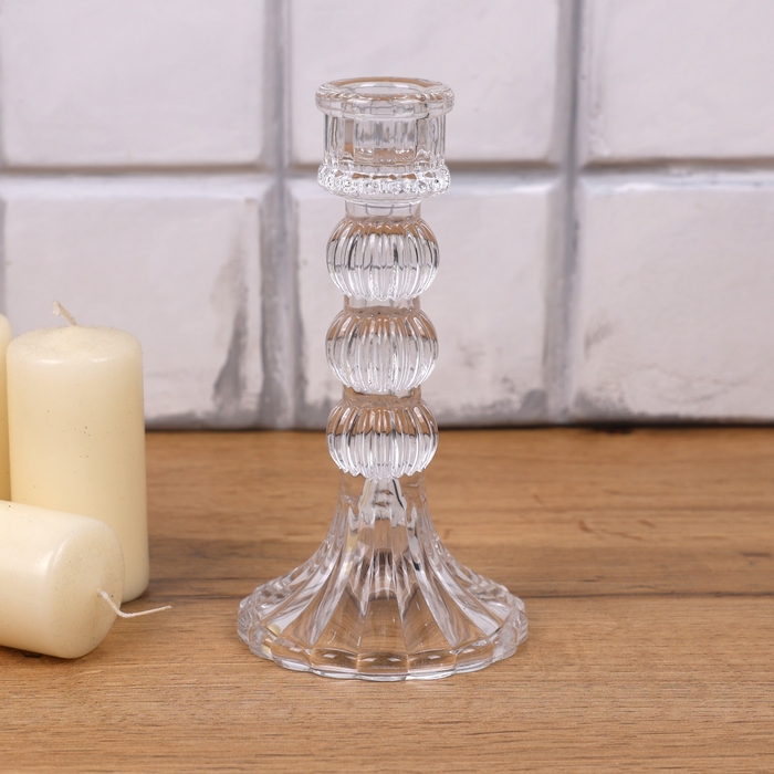 Candlestick, GS, Glass, Transparent, L
