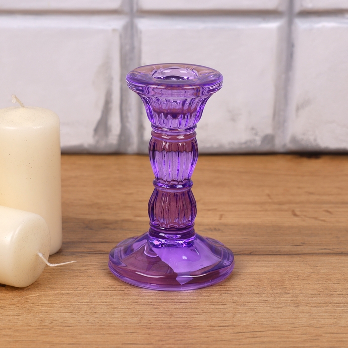 Candlestick, GS, Glass, mauve, S