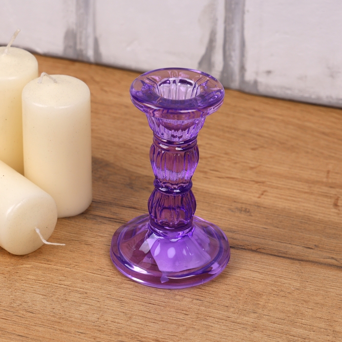 Candlestick, GS, Glass, mauve, S