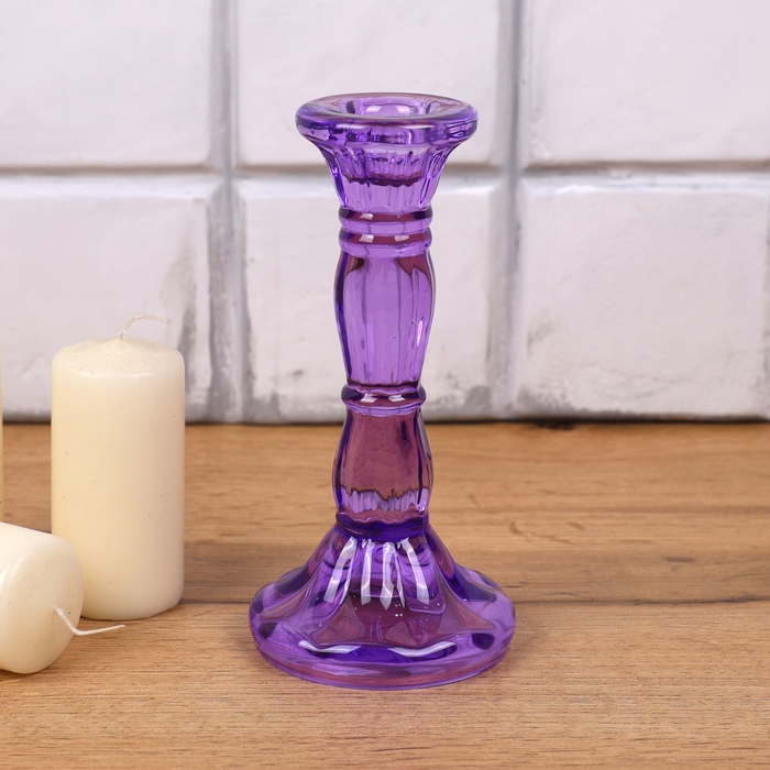Candlestick, GS, Glass, mauve, M