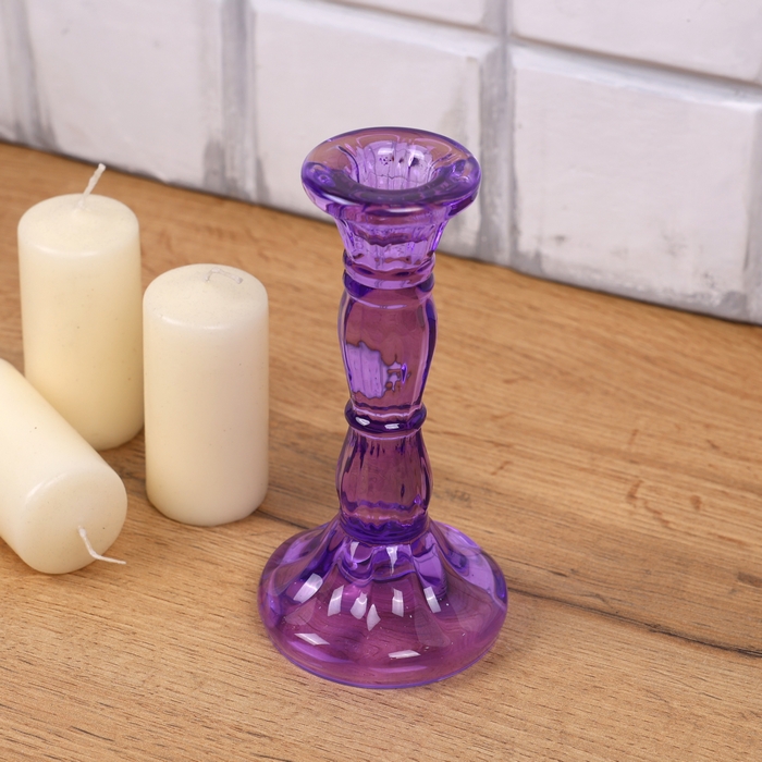 Candlestick, GS, Glass, mauve, M