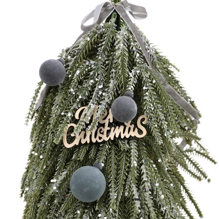 Brad de craciun decorativ, GLOBAL CHRISTMAS, 36 cm, PE, Verde