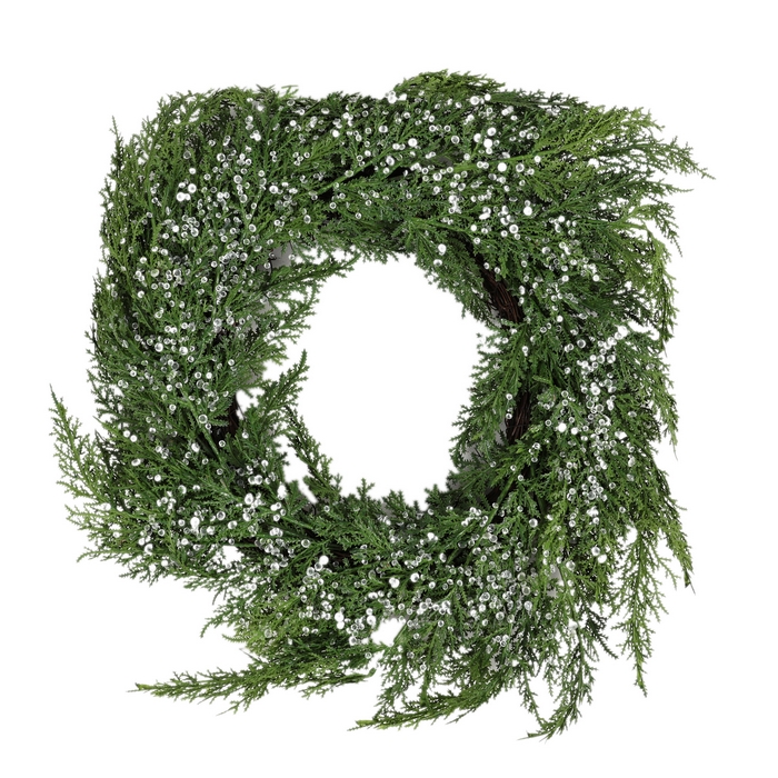 Новогодний декоративный венок, GLOBAL CHRISTMAS, 55 см, Зеленый