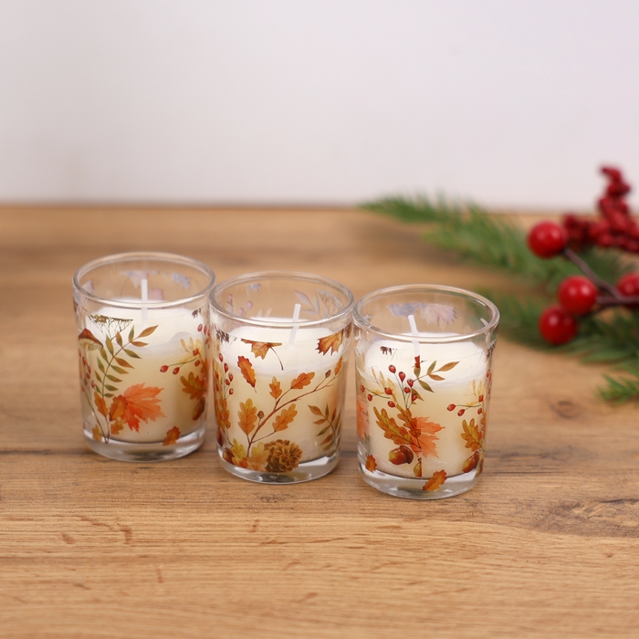 Set lumanari parfumate, GS, 3 buc, Autumn Bouqet, 5x6x3 cm