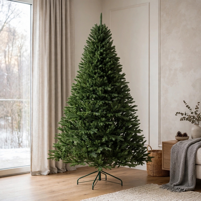 Brad de craciun, GLOBAL CHRISTMAS, ALPINE, Verde, 250 cm, PE