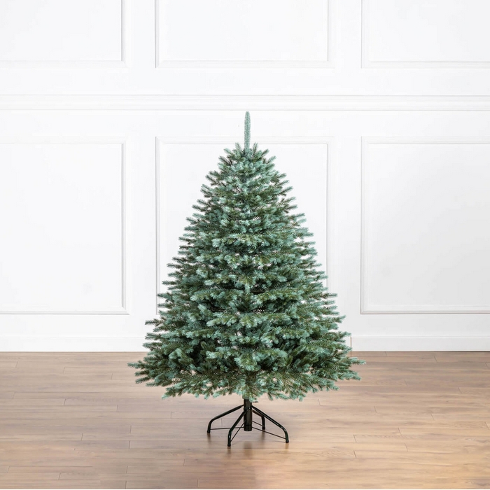 Brad de craciun, GLOBAL CHRISTMAS, Alaska, Verde/Albastru, 150 cm, PE