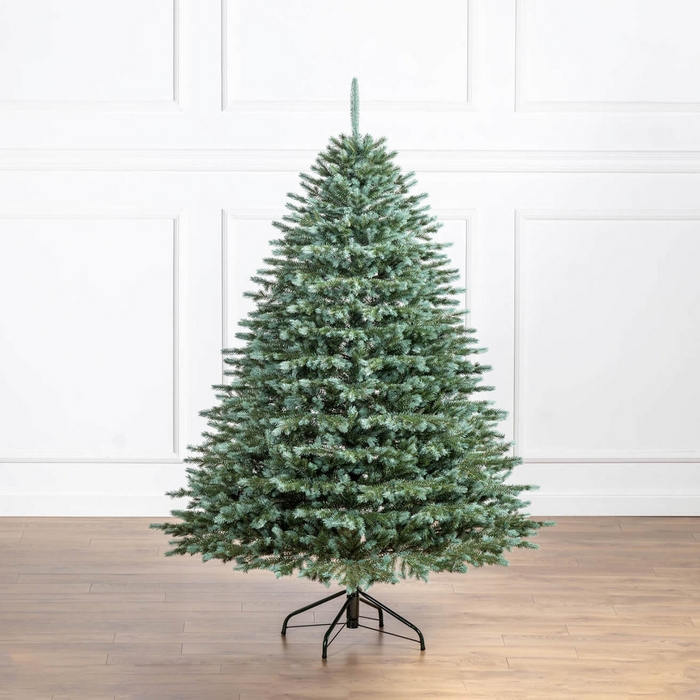 Brad de craciun, GLOBAL CHRISTMAS, Alaska, Verde/Albastru, 180 cm, PE