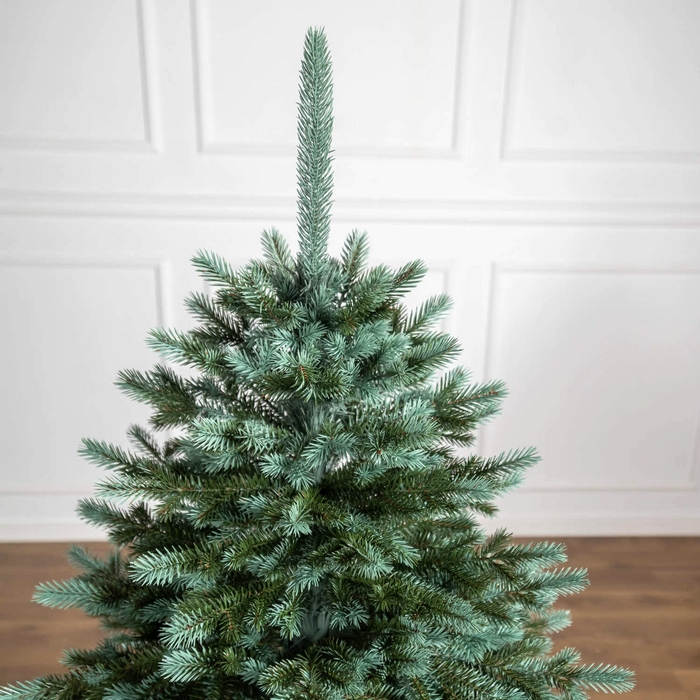 Brad de craciun, GLOBAL CHRISTMAS, Alaska, Verde/Albastru, 180 cm, PE