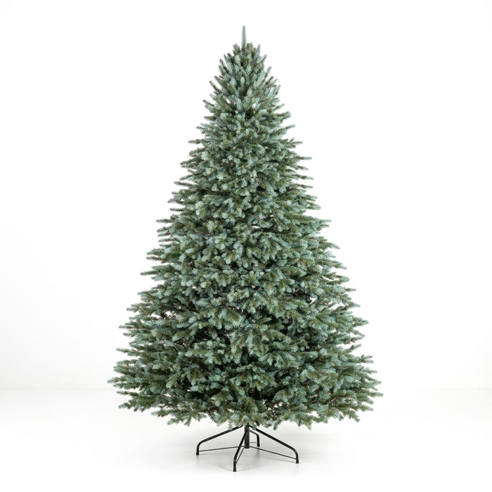 Brad de craciun, GLOBAL CHRISTMAS, Alaska, Verde/Albastru, 250 cm, PE