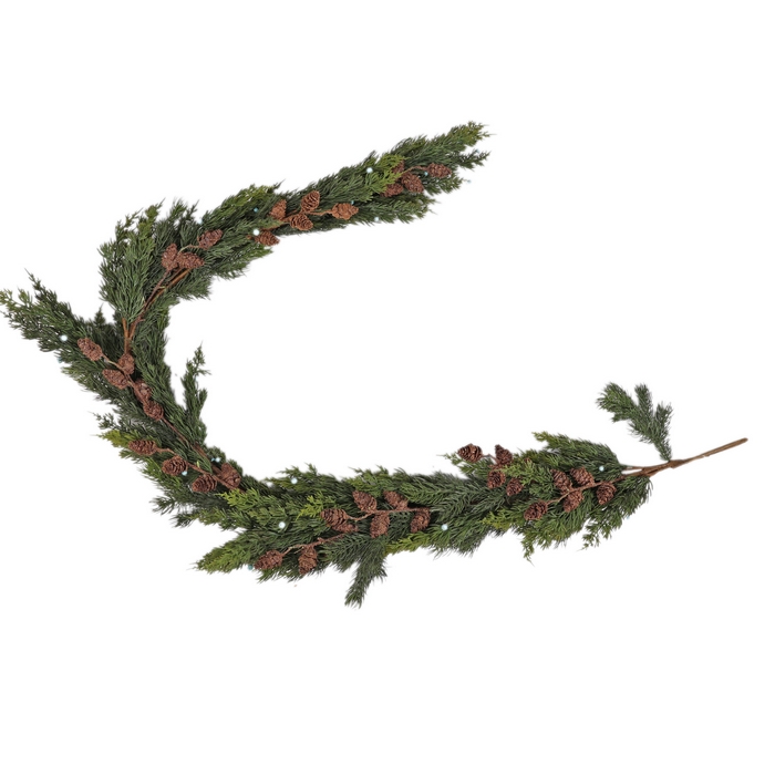 Ghirlanda de brad, GLOBAL CHRISTMAS, 180cm, Verde, PE