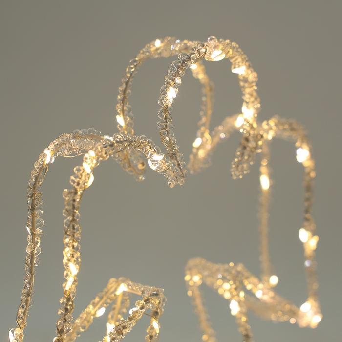 Figurine, GS, Angel, 28 cm, White/Gold, LED Lamps, Metal/Fabric