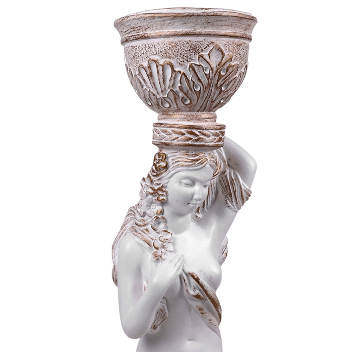 Statueta, ORIENS, Afina, Alb/Auriu, Piatra, Gips