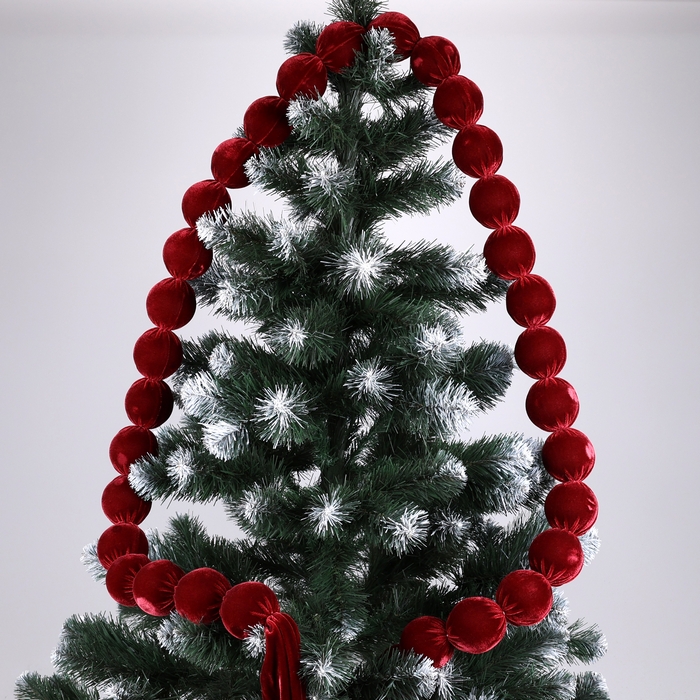 Декоративная гирлянда, GLOBAL CHRISTMAS, 200 cм, Красный, Текстиль, Glob