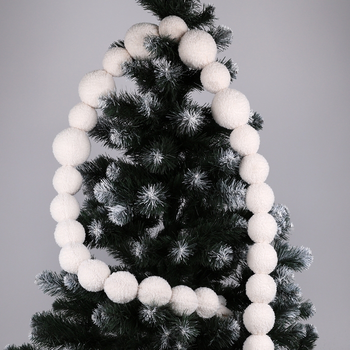 Декоративная гирлянда, GLOBAL CHRISTMAS, 180см, Белый, Текстиль, Glob