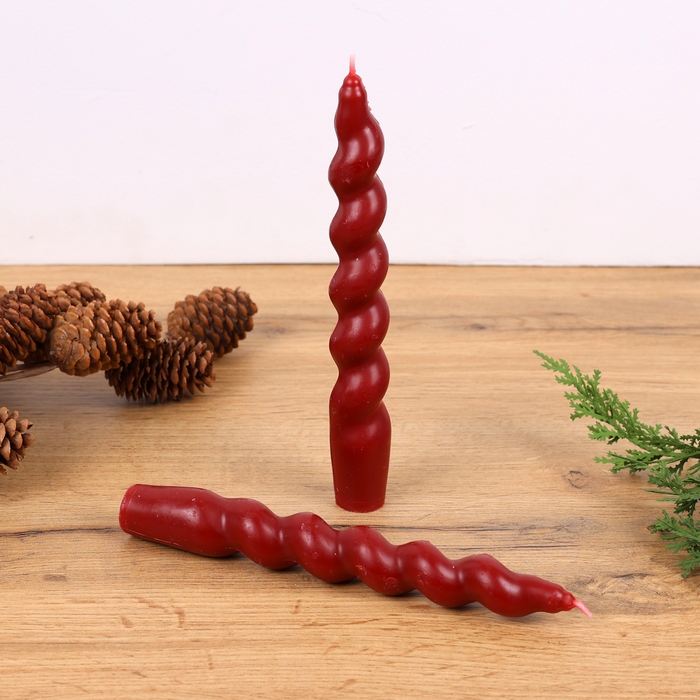 Set of candles, GS, 2 pcs, 18 cm, Red, Paraffin, 2 cm
