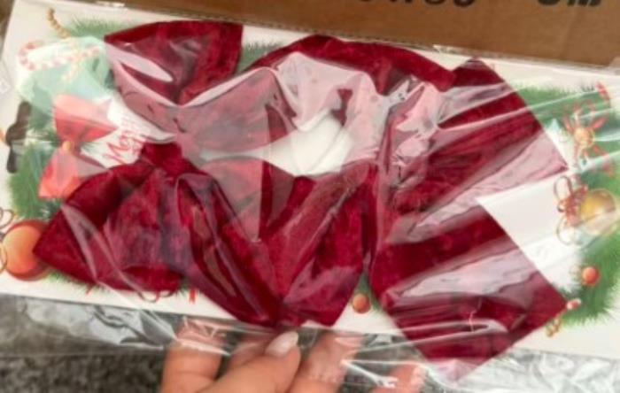 Set of christmas balls, GLOBAL CHRISTMAS, 2 pcs, 12x14cm, Bow, Burgundy