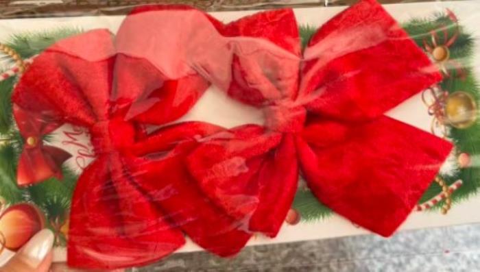 Set of christmas balls, GLOBAL CHRISTMAS, 2 pcs, 12x14cm, Bow, Red