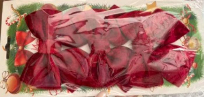 Set of christmas balls, GLOBAL CHRISTMAS, 3 pcs, 10x11 cm, Bow, Burgundy