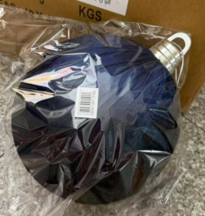 Christmas ball, GLOBAL CHRISTMAS, 20 cm, Blue, Glass