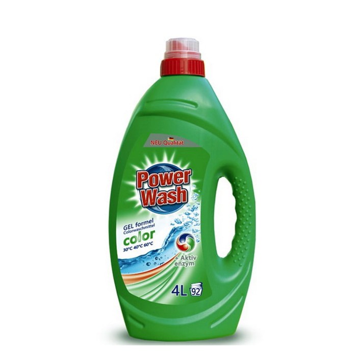 Laundry detergent, POWER WASH, Liquid, 4L, 92 (washes), Color