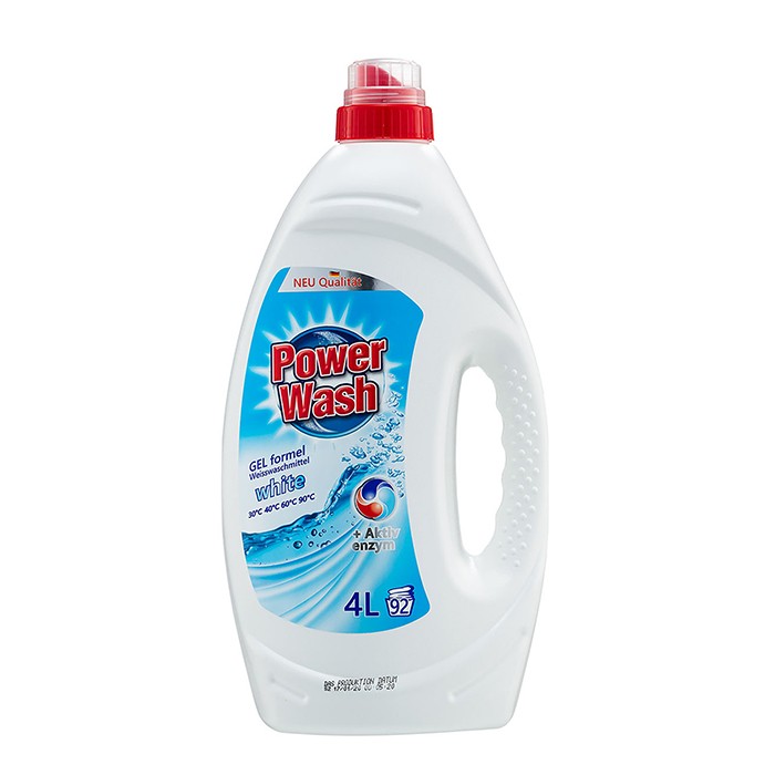 Laundry detergent, POWER WASH, Liquid, 4L, 92 (washes), White