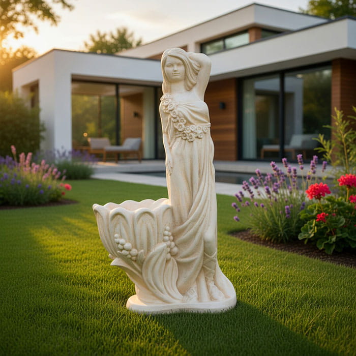 Statueta, ORIENS, Svetik, Fildes, 100cm, Piatra
