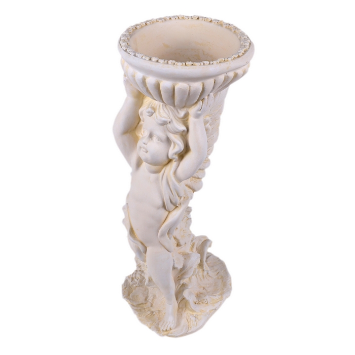 Statueta inger cu bol, ORIENS, Fildes, 53cm, Gips