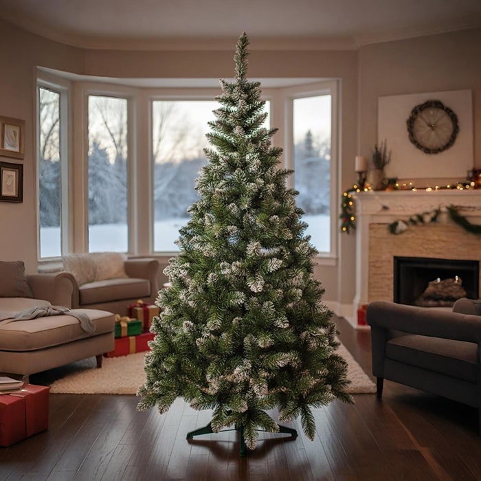 Brad de craciun, YALUNKA, Lidya, Verde, 300 cm, PVC, Inzapezit