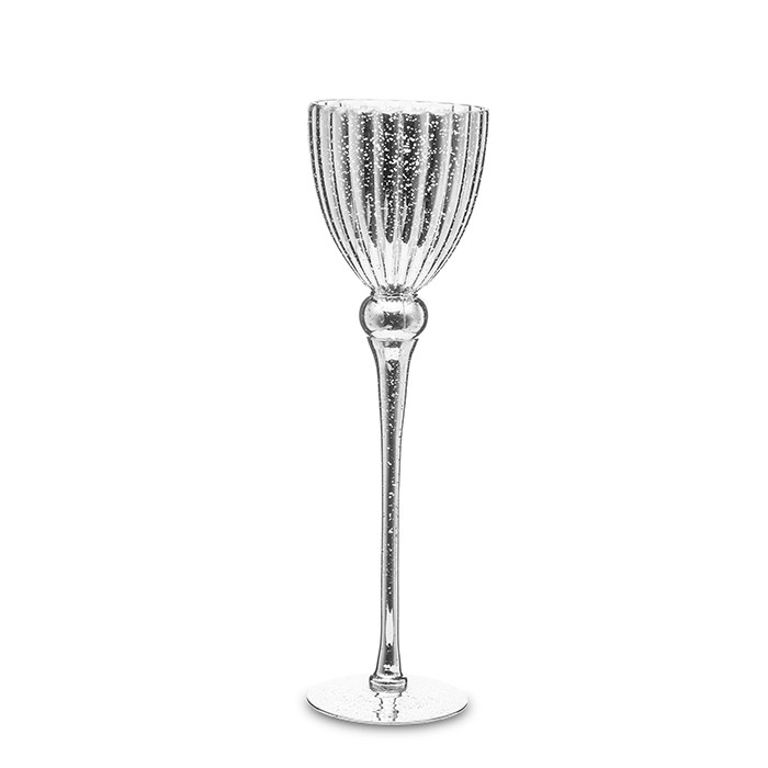 Candlestick, ART-POL, Glass, 40cm, Gray, 500gr
