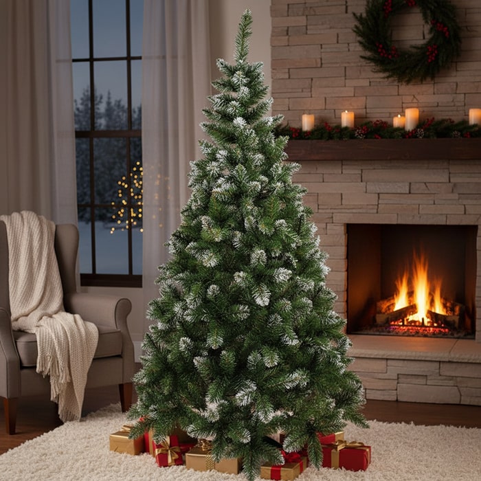 Brad de craciun, YALUNKA, Lidya, Verde, 100 cm, PVC, Inzapezit