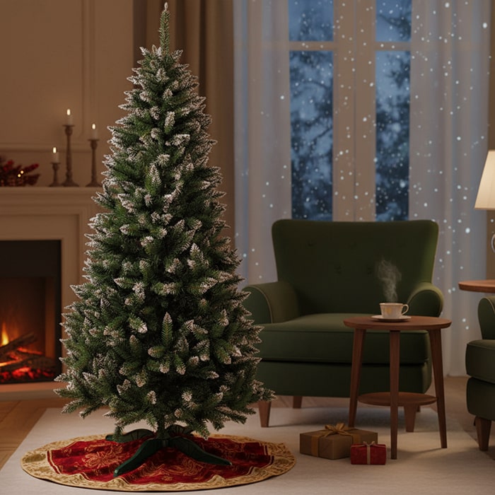 Brad de craciun, YALUNKA, Anastasia, Verde, 250 cm, PVC, Inzapezit