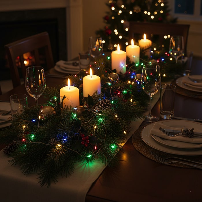 Instalatie luminoasa pe baterii, GLOBAL CHRISTMAS, 20 becuri, 2 m, Color, Baterii