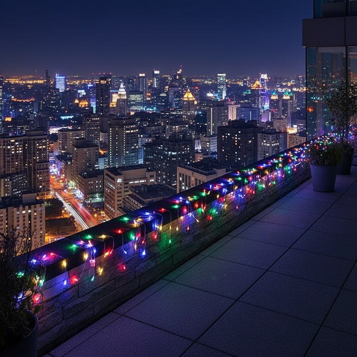 Instalatie luminoasa pe baterii, GLOBAL CHRISTMAS, 100 becuri LED, 10 m, Color, Baterii