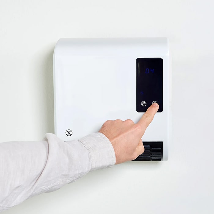 Тепловентилятор, EUROLAMP, 2000 Вт, 220 - 240 В, Белый, 25 м2, На стене, Использования в помещениях, Управление с пульт ДУ,сенсорное, 2, Да